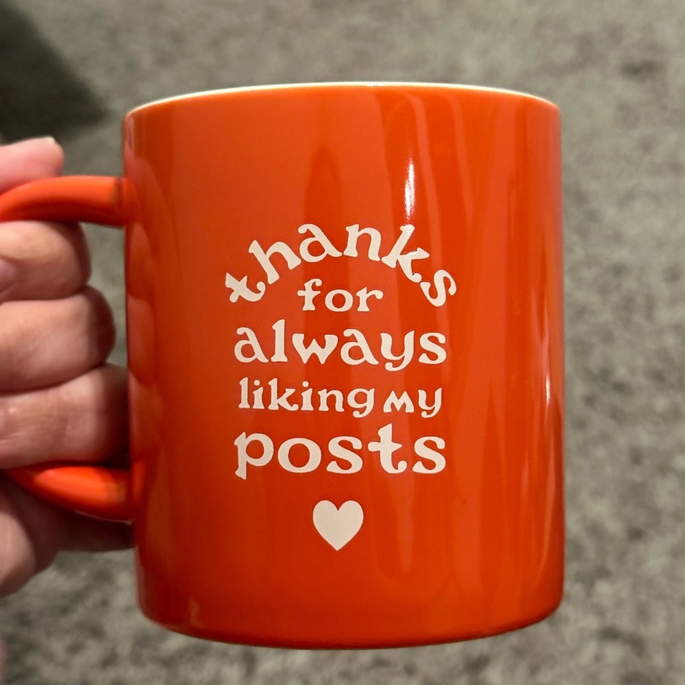 "Thanks For Liking My Posts" Red Mug